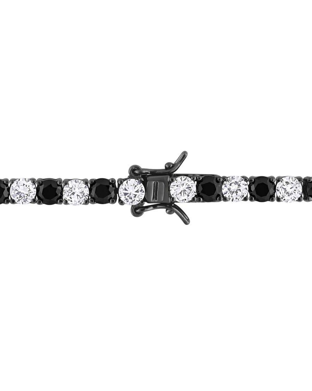 Amour Black 17 Ct Tgw Created And Sapphire Tennis Bracelet for men