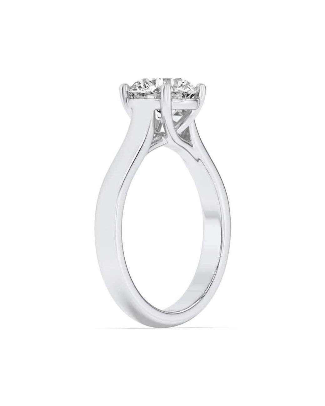Mure And Co White 1.5Ctw Round Shaped Lab Grown Diamond (F/Vs) Plain Cathedral Trellis Shank Solitaire Engagement Ring for men