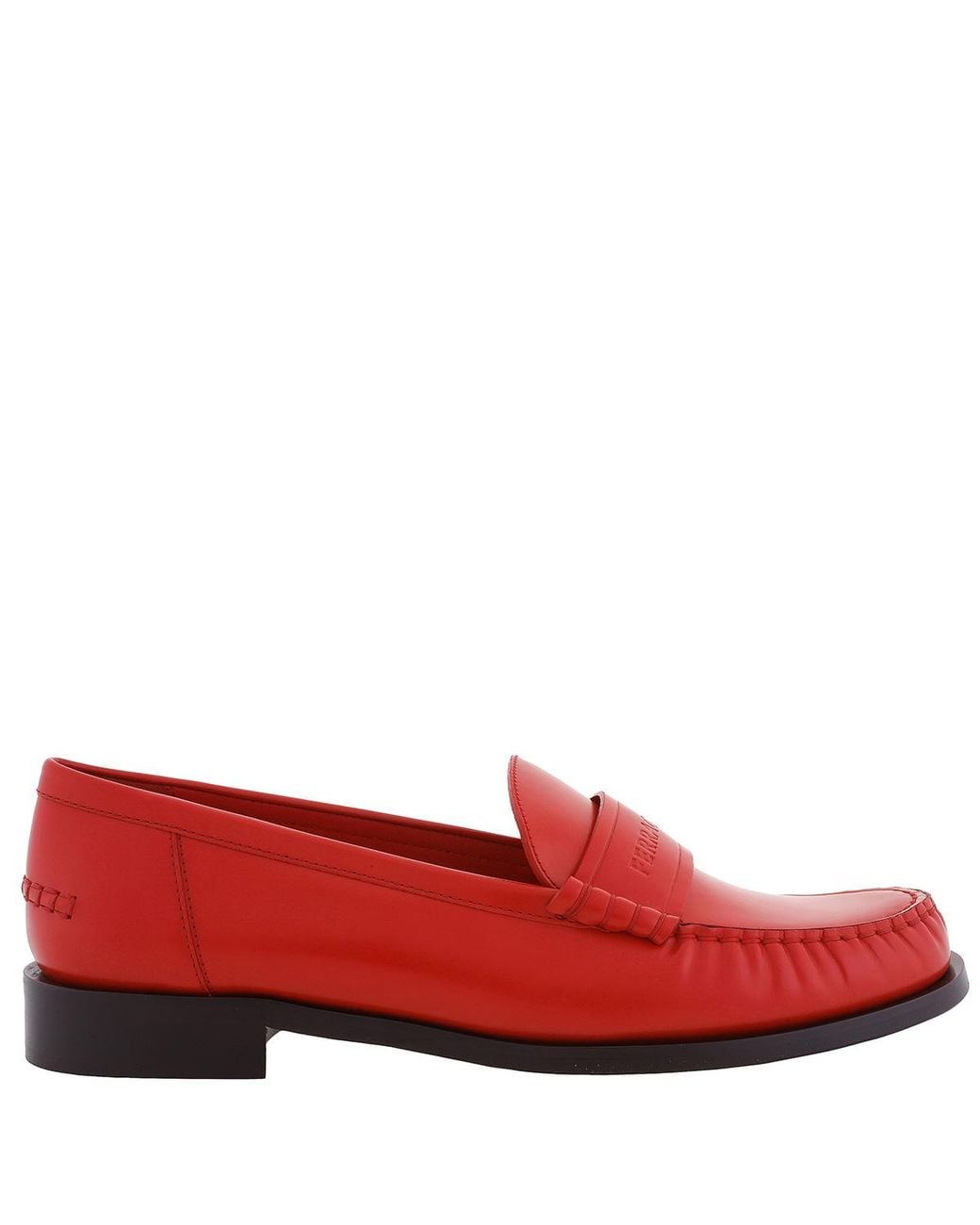 Ferragamo Red Ferragamo Irina Leather Moccasin