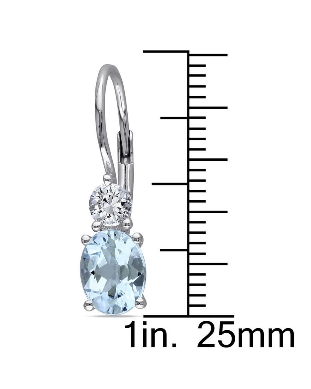 Amour Blue 3 4/5 Ct Tgw Topaz And Created Sapphire Leverback Earrings for men
