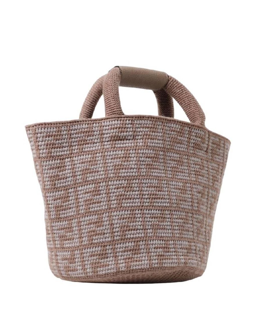 Fendi Brown Jacquard Ff Motif Tote Bag for men