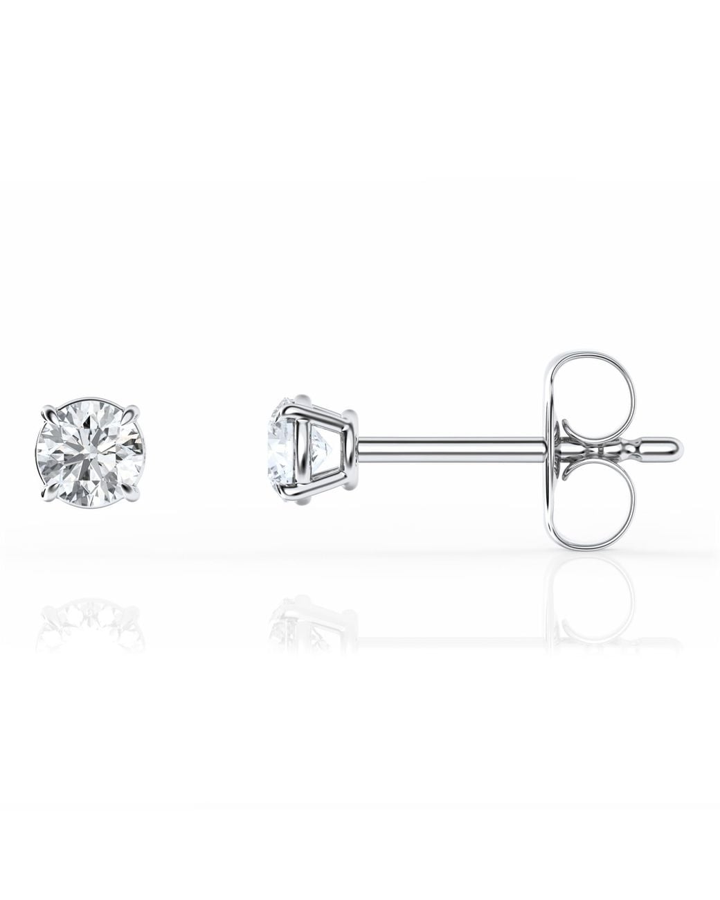 Brilliant Diamond Metallic 1/3 Carat Round Lab Grown Diamond Stud Earrings for men