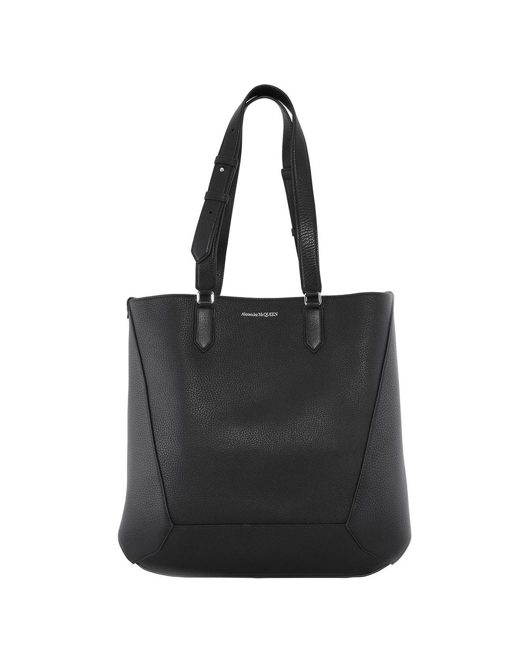 McQueen Black Medium Edge Tote Bag for men