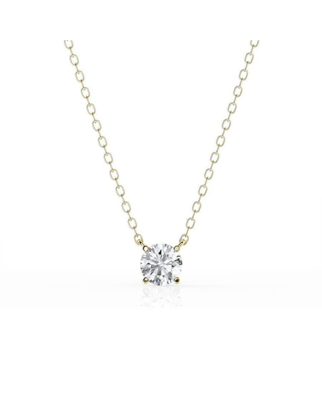 Brilliant Diamond Metallic 1/2 Carat Round Lab Grown Solitaire Diamond Pendant Necklace for men