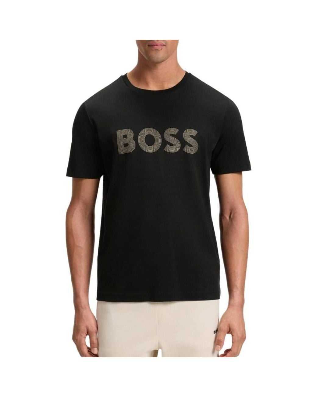 Boss Black Gloss Logo Pima-Cotton T-Shirt for men