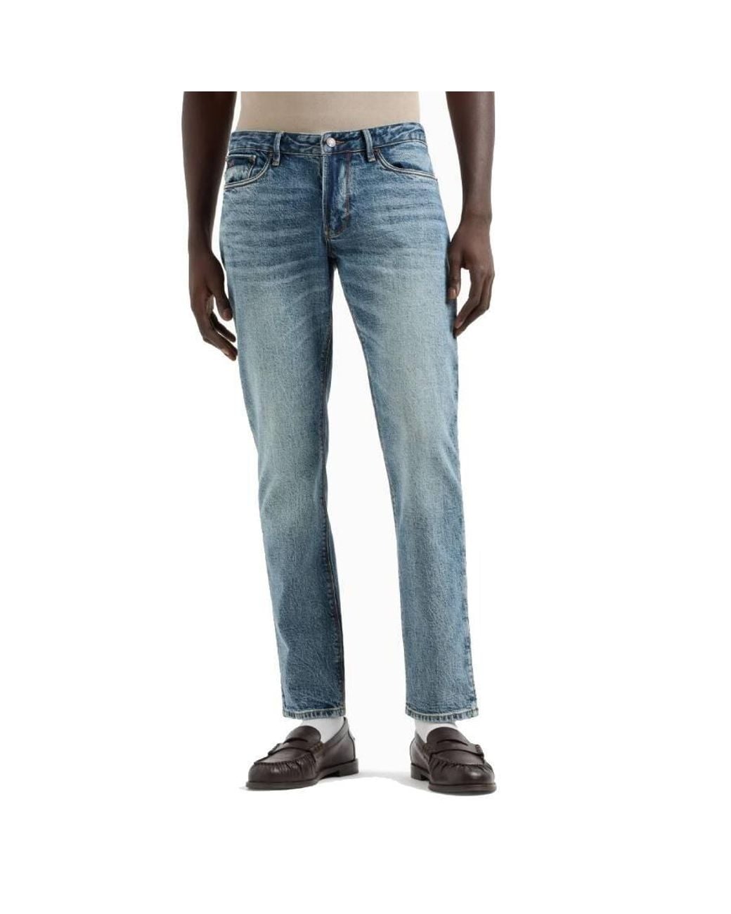 Emporio Armani Blue J06 Slim-Fit Denim Jeans, Waist for men