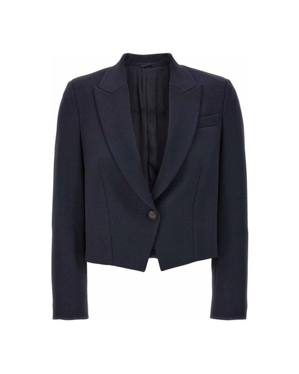 Brunello Cucinelli Blue Tailored Cropped Blazer, Brand Size 42 (Us for men