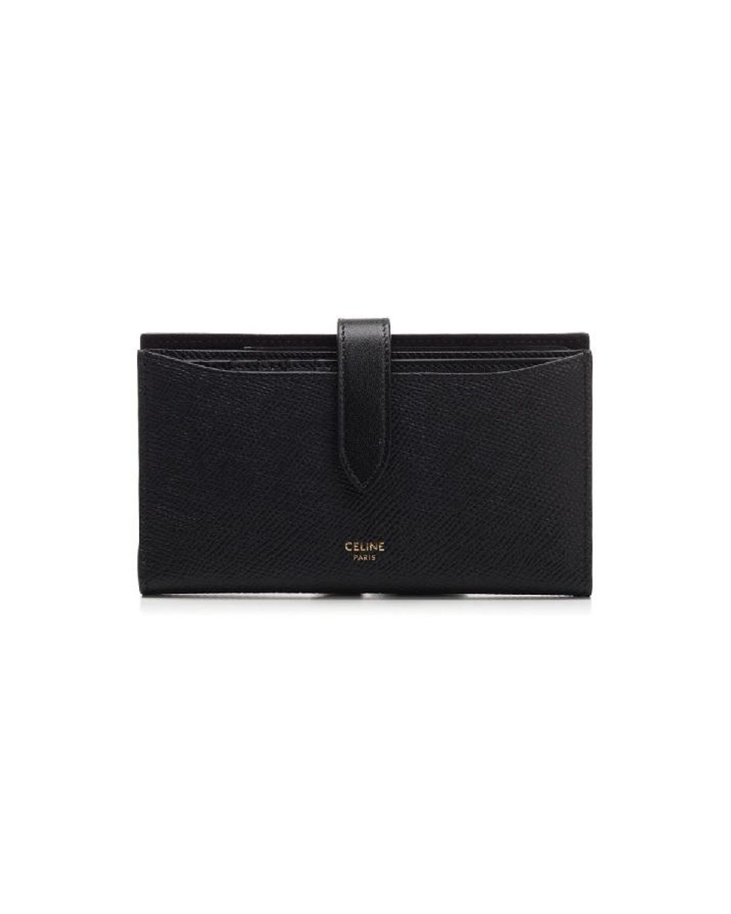 CELINE black leather iPhone XS MAX Clutch Wallet on Chain WOC Bag