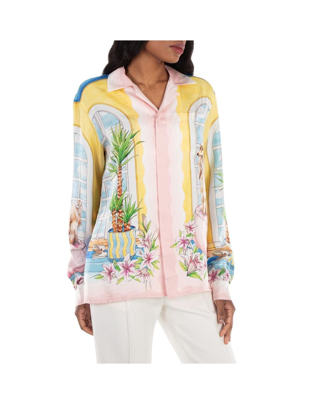 Casablanca Multicolor Ladies Apartement Dans Les Airs Printed Shirt