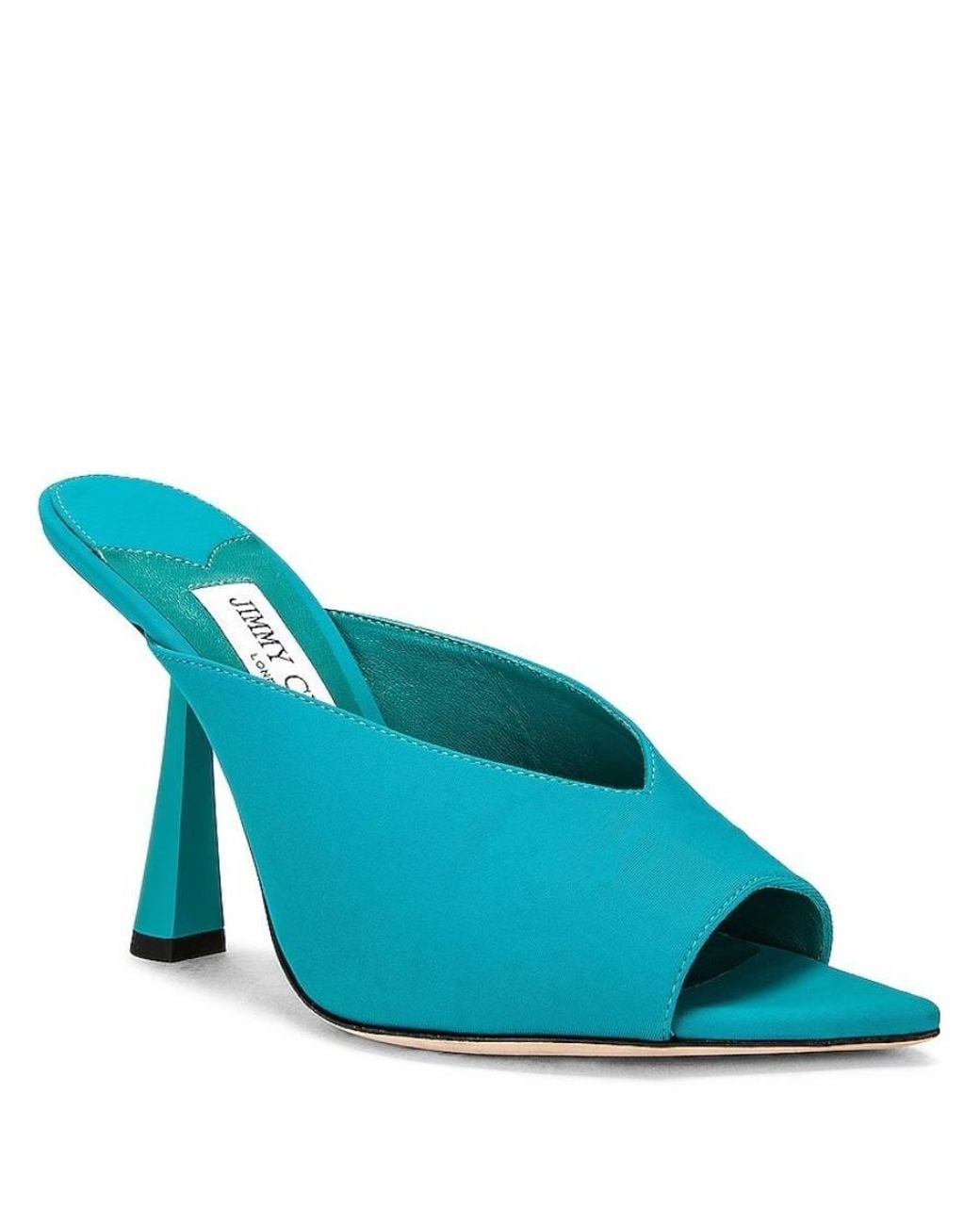 Jimmy Choo Blue Maryanne 100 Lycra Pointed-Toe Mules, Brand Size 36.5 Us