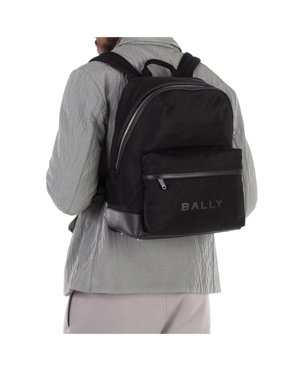 Bally Black Treck Fabric-Leather Backpack for men