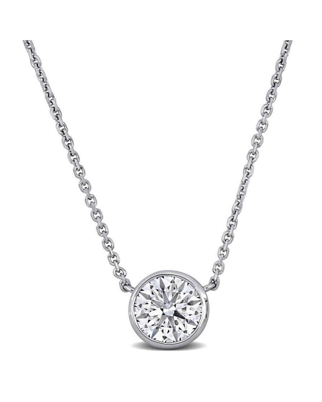 Created Forever Metallic 1 Ct Tw Lab-Grown Diamond Solitaire Necklace for men