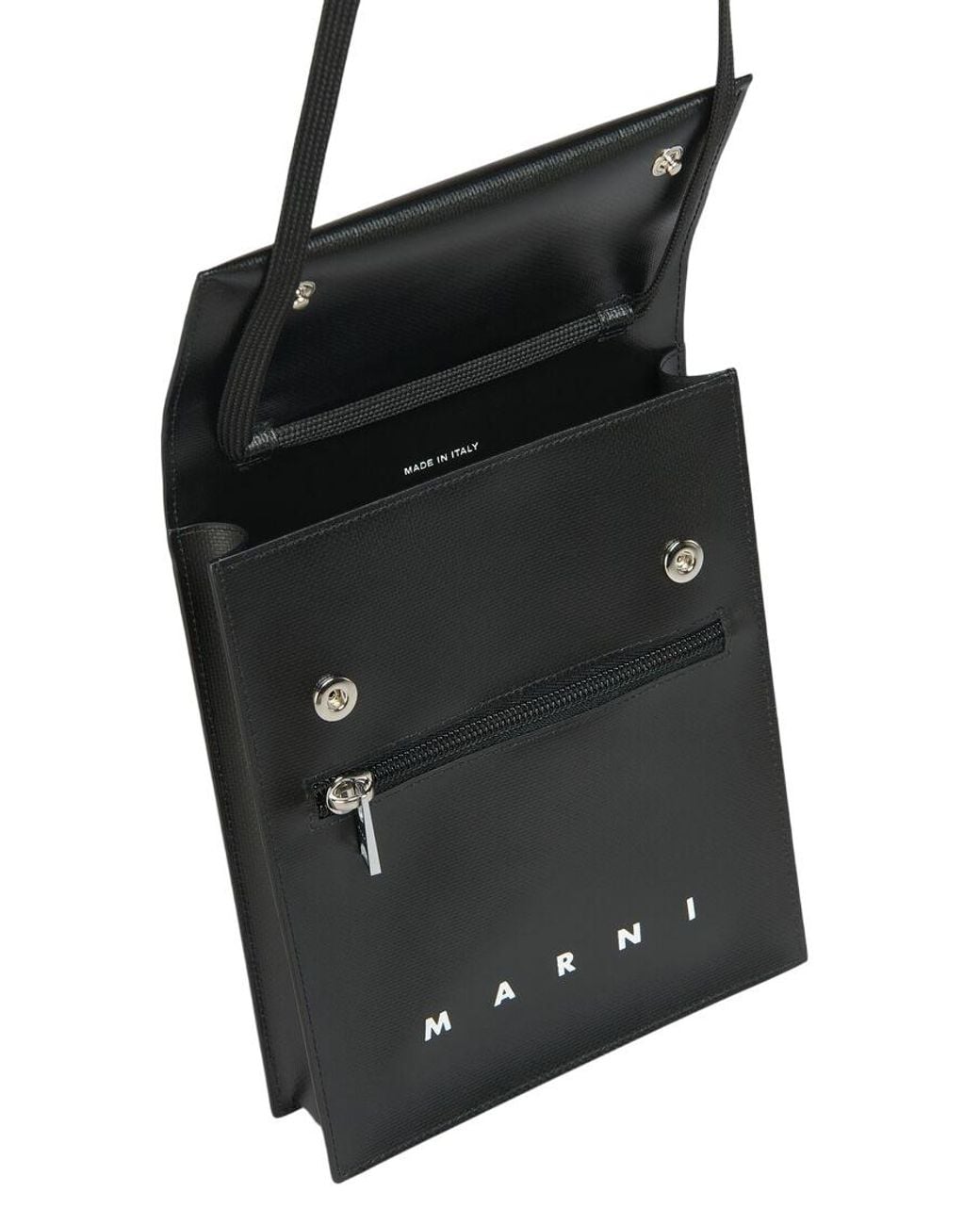 Marni Black Shoelace Strap Crossbody Bag for men