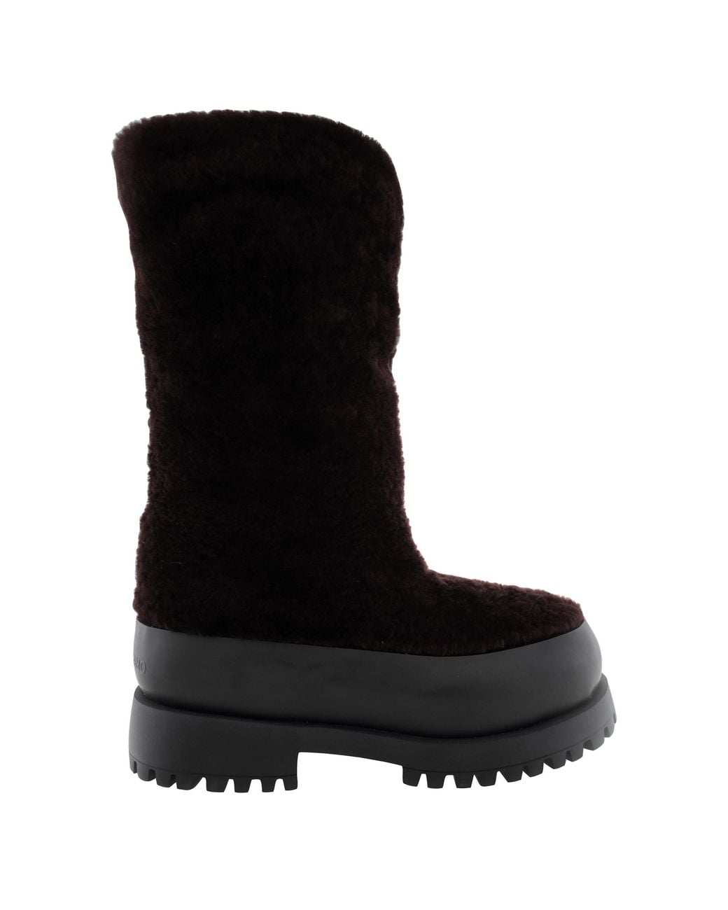 Ferragamo Black Deena Fur Platform Boots