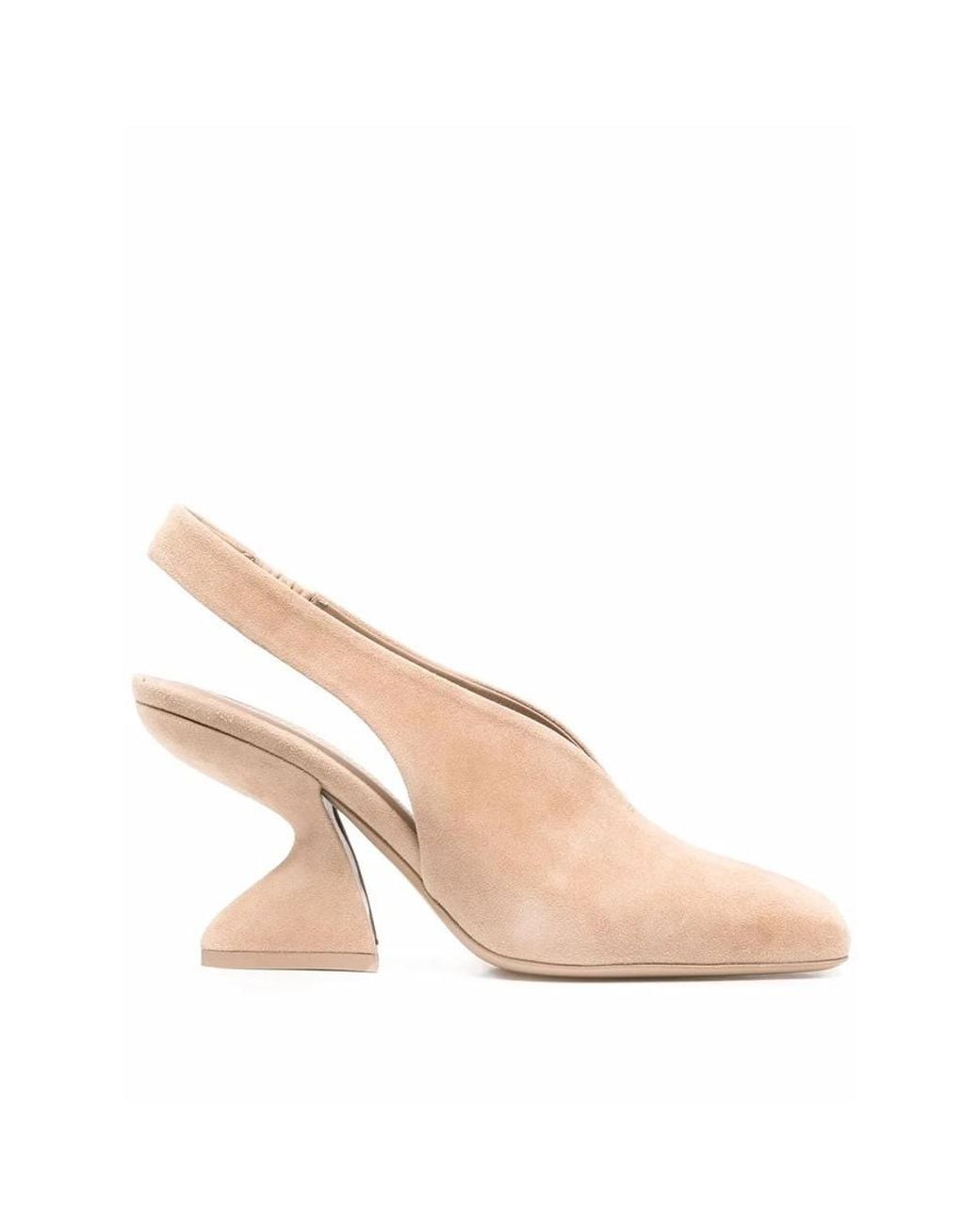 Ferragamo Natural Ladies Bone Heels, Us