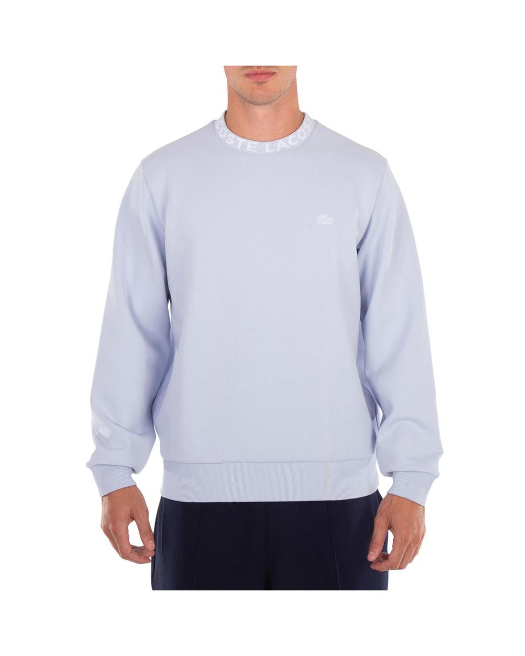 Lacoste Blue Crewneck Logo Embroidered Sweatshirt, Brand Size 4 for men
