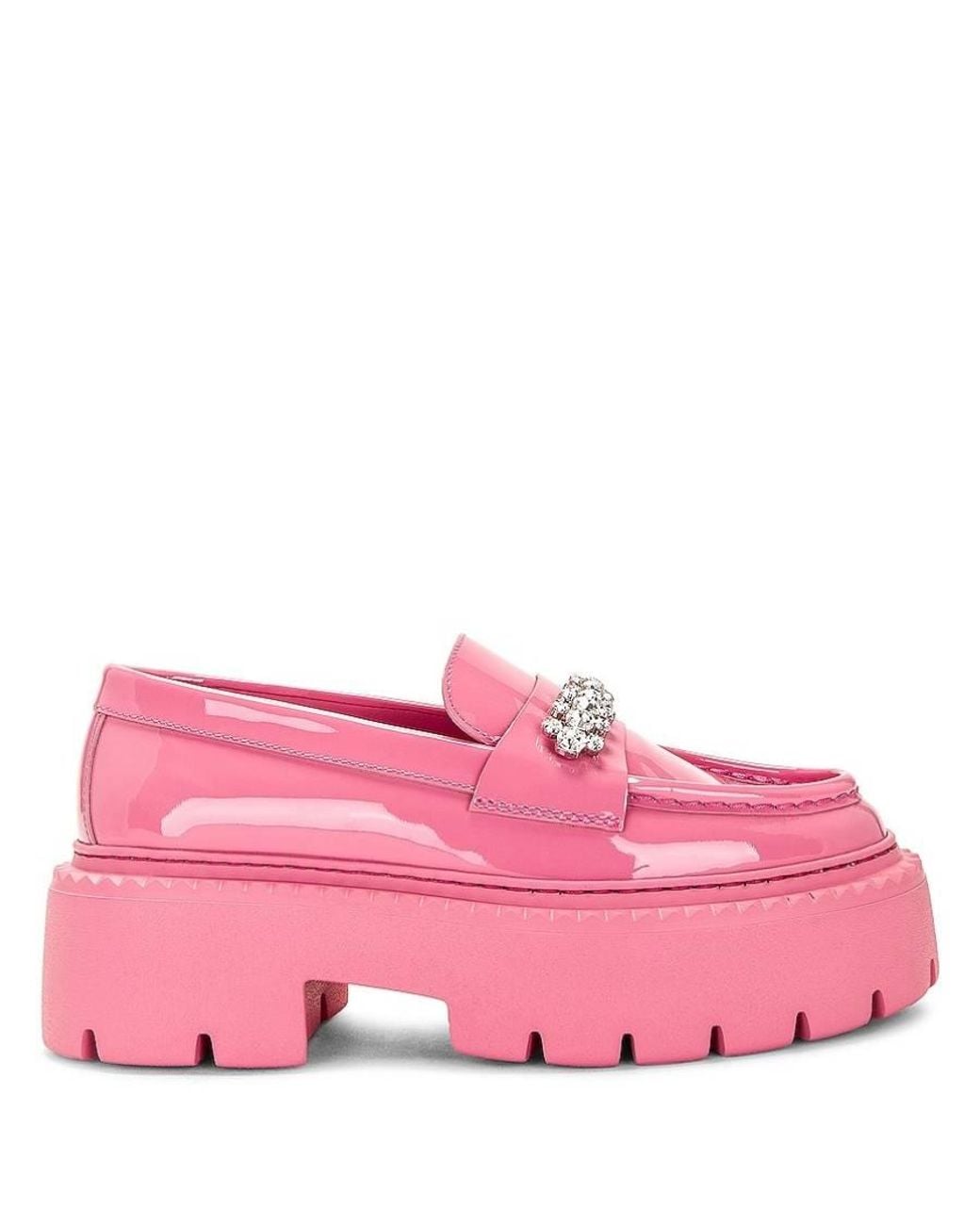 Jimmy Choo Pink Bryer Patent Leather Chunky Loafers, Brand Size 39 Us