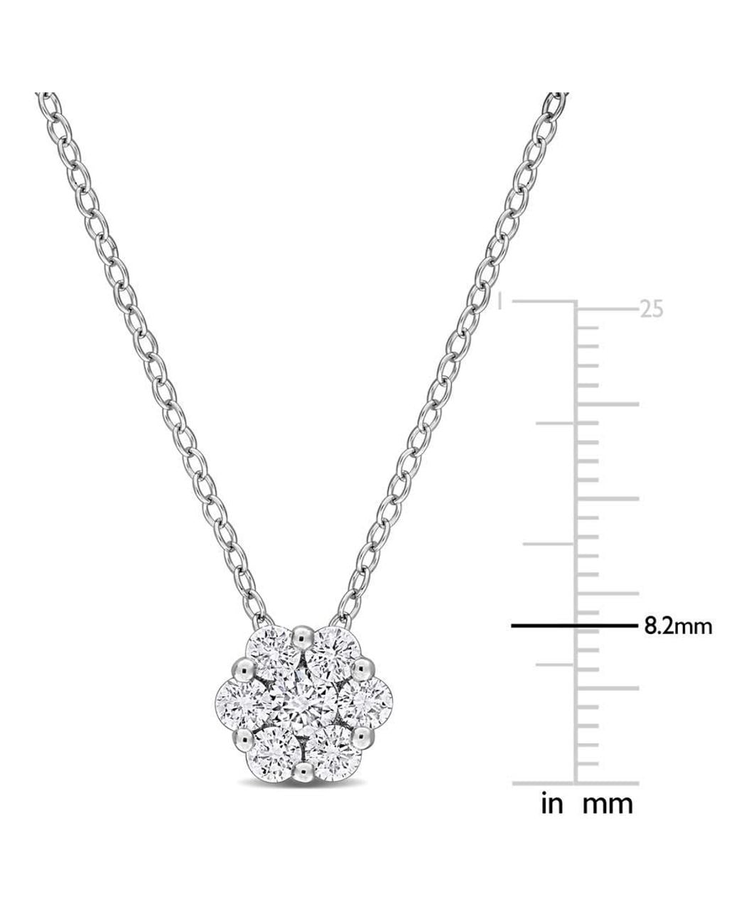 Created Forever Metallic 1/2 Ct Tw Lab-Grown Floral Cluster Pendant With Chain for men