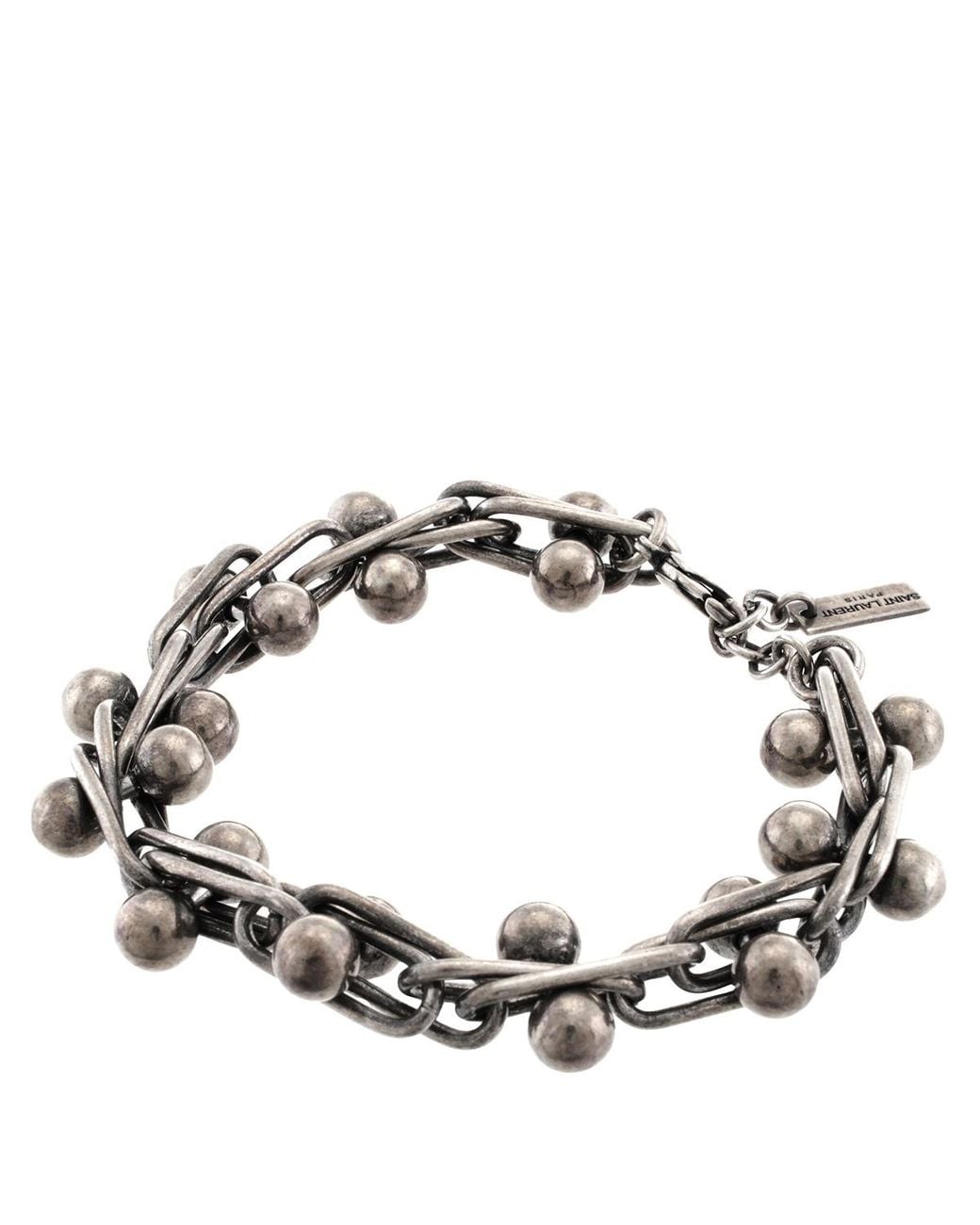 Saint Laurent Metallic Rope-Chain Bracelet for men