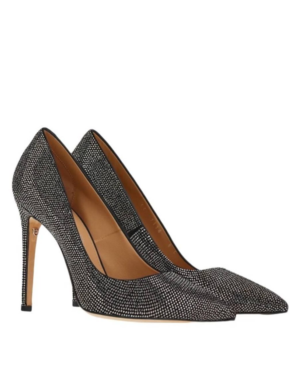 Ferragamo Metallic Crystal-Embellished Leather High Heels