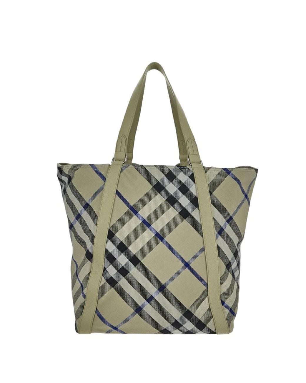 Burberry Green Check Jacquard Festival Tote Bag for men