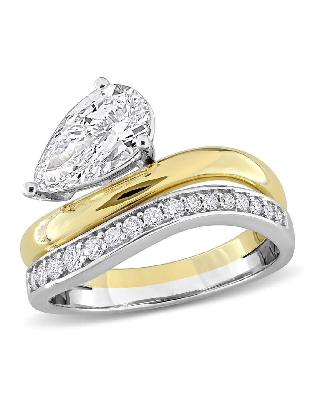 Created Forever Metallic 1 3/4Ct Tw Pear And Round Lab-Grown Diamond Ring for men