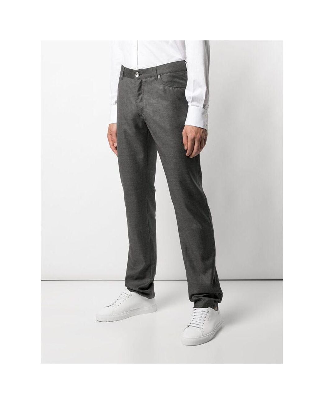 Brunello Cucinelli Gray Medium Wool Trousers, Brand Size 54 (Us for men