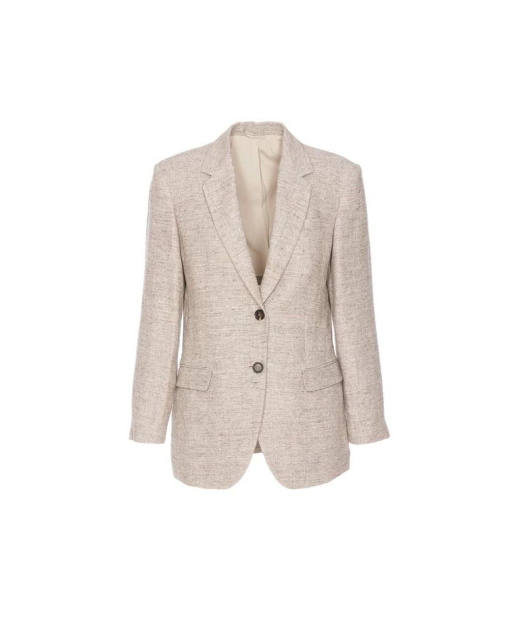 Brunello Cucinelli Natural Tailored Blazer With Buttons, Brand Size 42 (Us for men