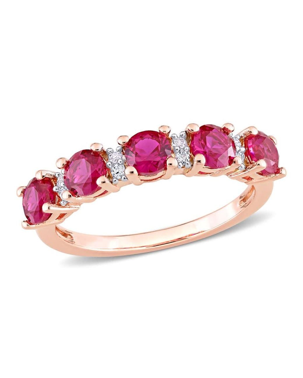 Amour Pink 1 5/8 Ct Tgw Created Ruby And Created Sapphire Semi-Eternity Ring for men