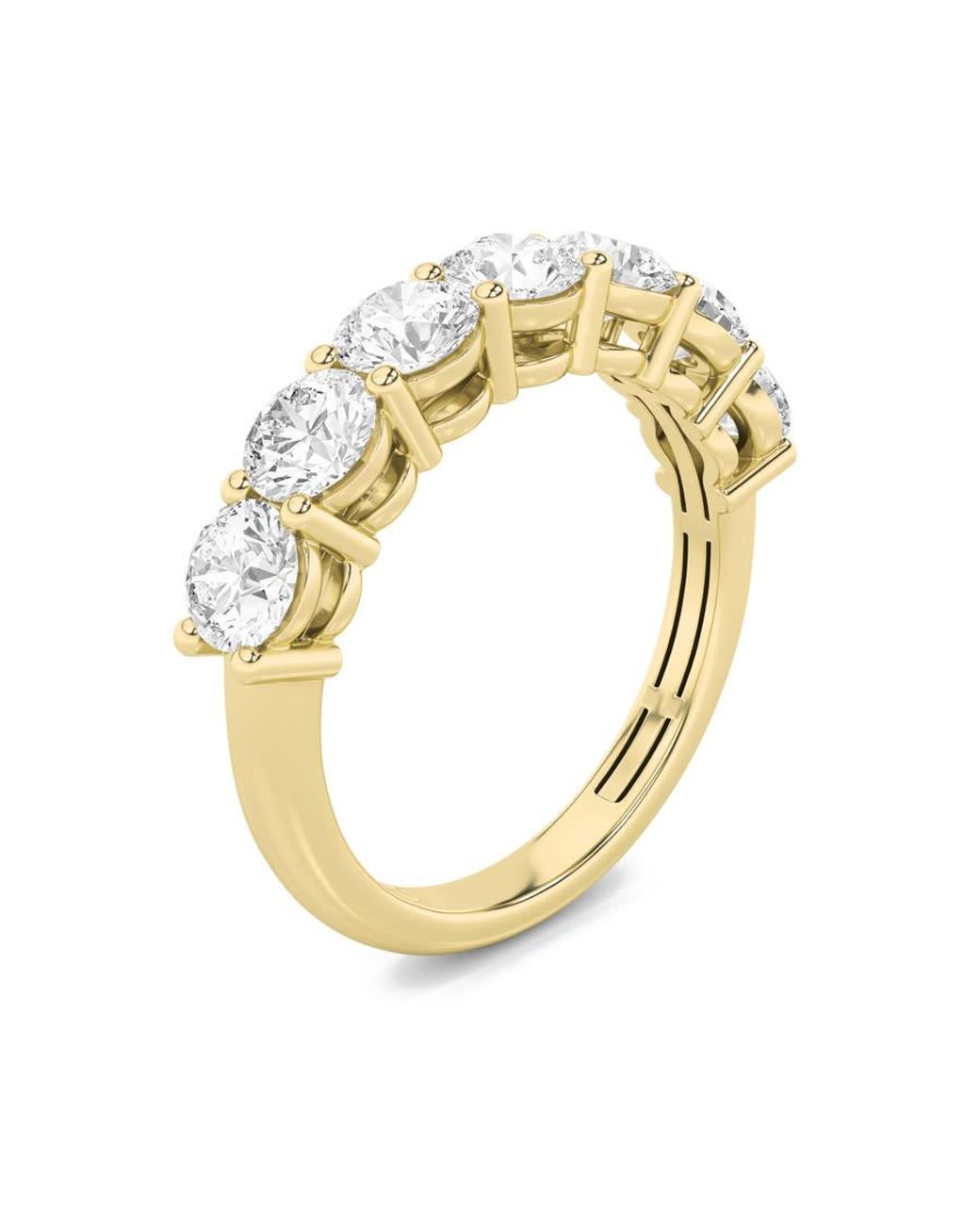 Mure And Co Metallic 2Ctw Round Shaped Lab Grown Diamond (F/Vs) Seven Stone Band Ring for men