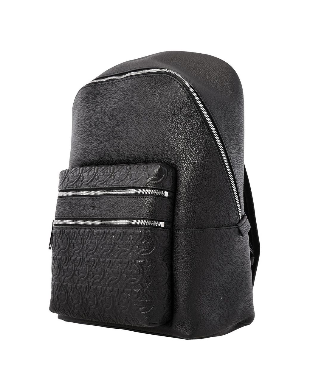 Ferragamo Gray Embossed Backpack for men