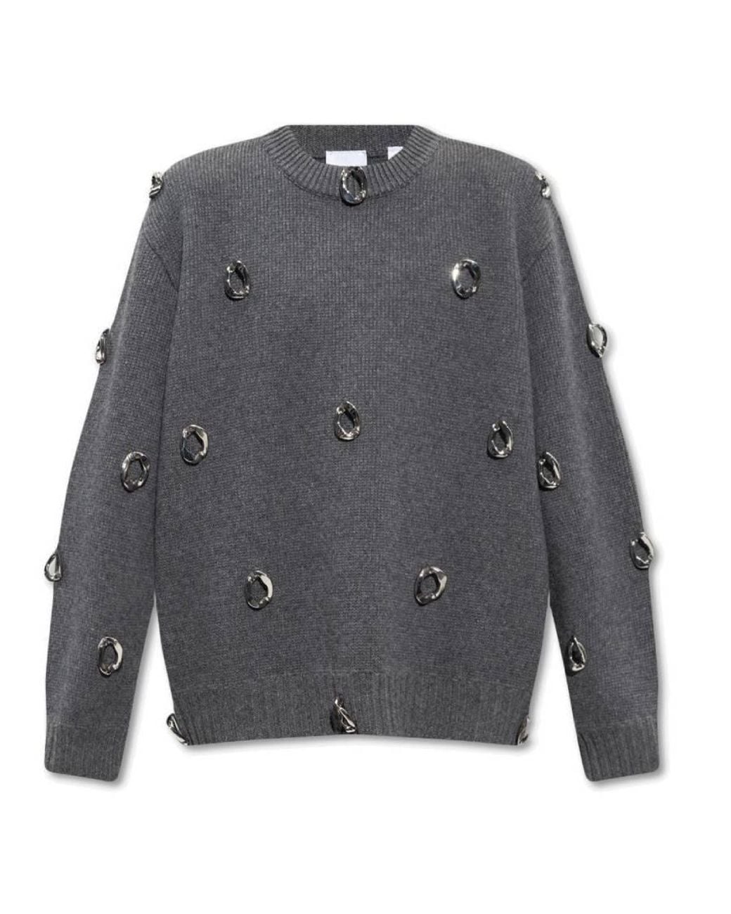 Burberry Gray Long Sleeve Crew Neck Sweater, Size Xx-Small (Youth for men