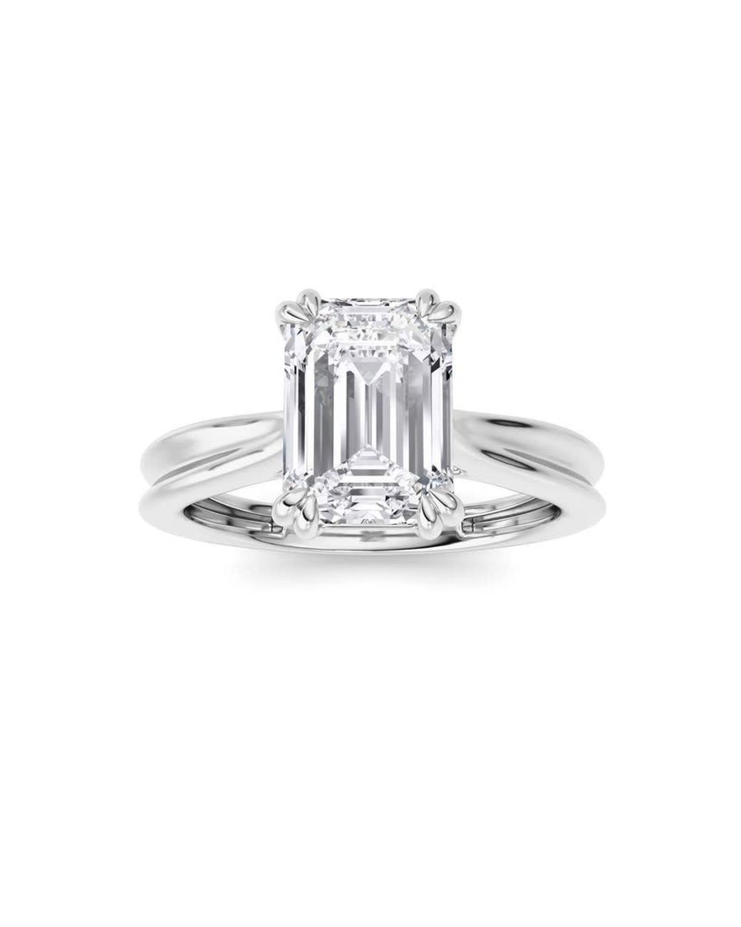 Solitaire Lab Diamond Mure And Co 2Cttw Emerald Shaped Lab Grown Diamond Solitaire Ring in ...