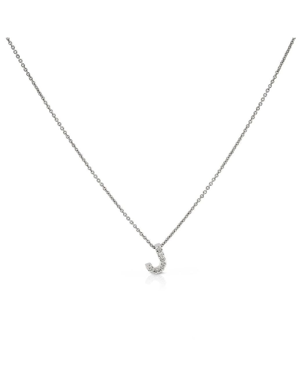 Roberto Coin Metallic 18k Gold Tiny Treasures Diamond Letter J Pendant for men