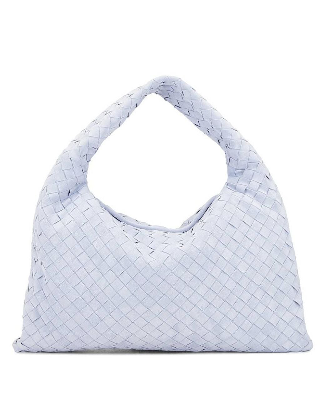 Bottega Veneta Blue Small Hop Intrecciato Suede Shoulder Bag for men