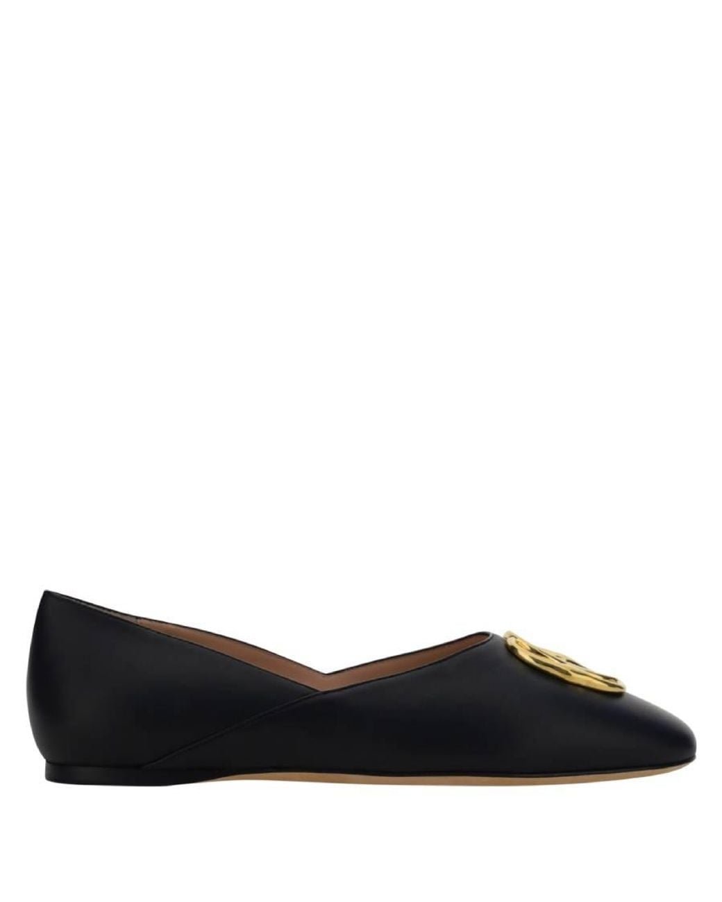 Bally Black Gerry Leather Ballet Flats, Brand Size 40 Us