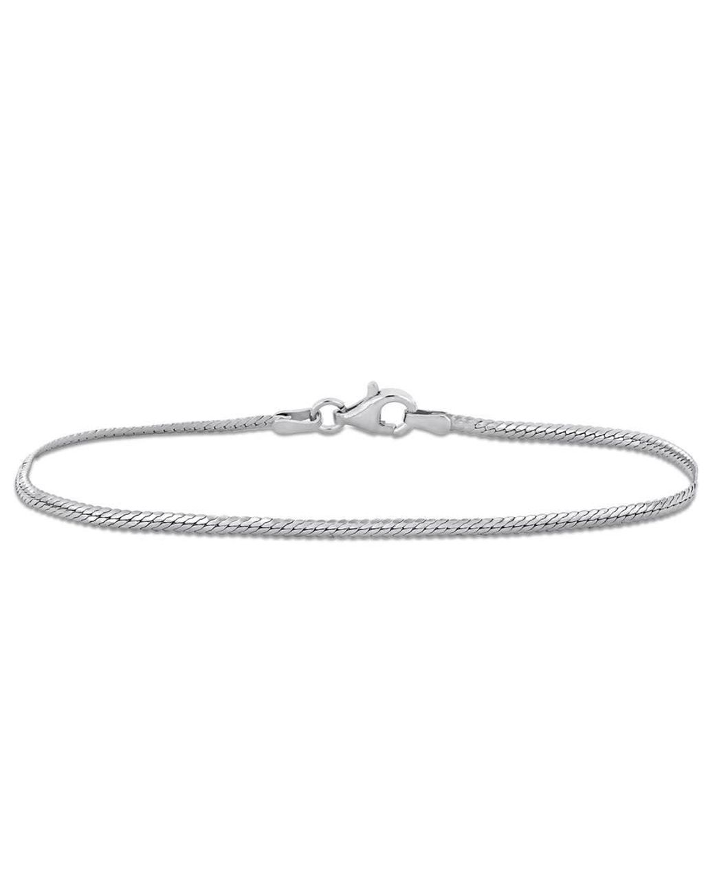 Amour White 2Mm Herringbone Chain Bracelet