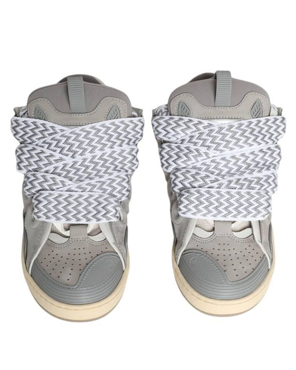 Lanvin White Leather Curb Sneakers