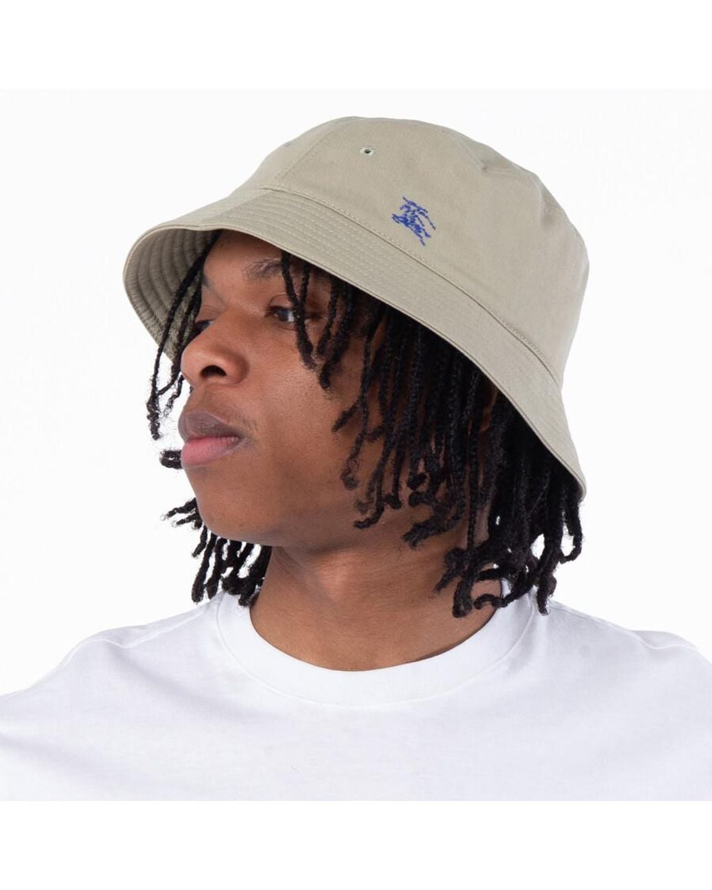 Burberry Green Equestrian Knight Embroidered Cotton Bucket Hat for men