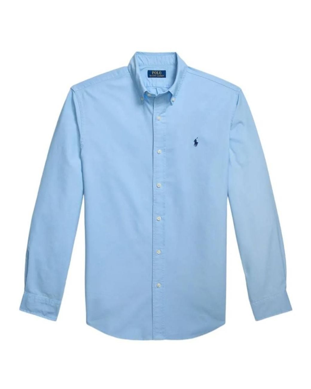 Polo Ralph Lauren Blue Garment-Dyed Oxford Shirt for men