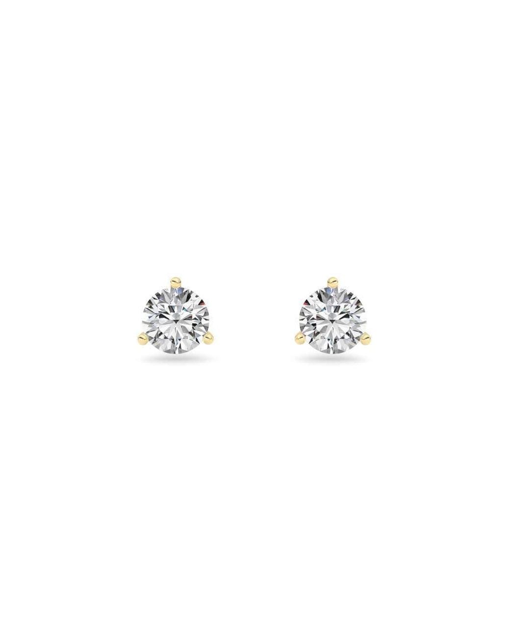Mure And Co Metallic 1Ctw Round Shaped Lab Grown Diamond (F/Vs) Stud Earrings for men
