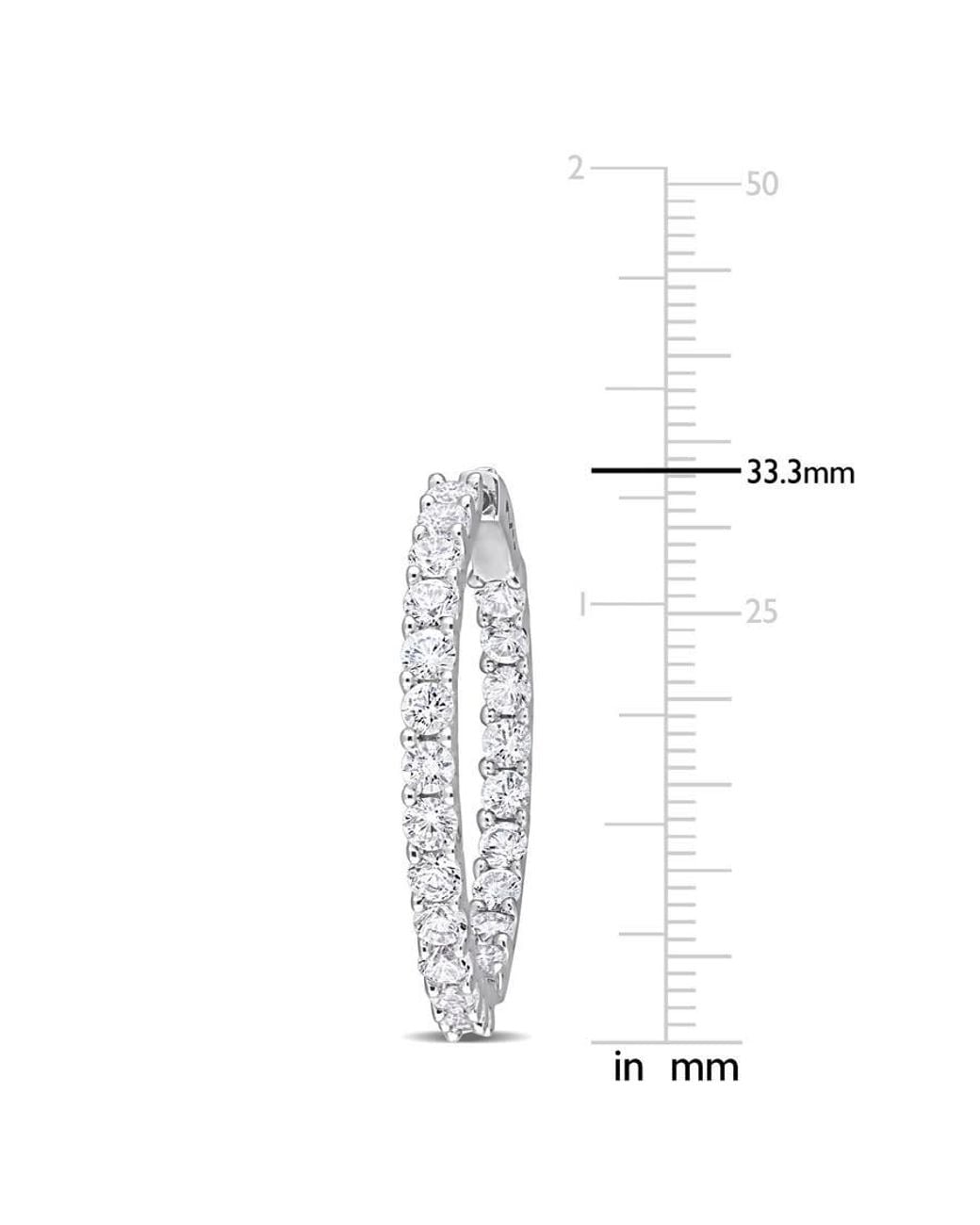 Amour Metallic 6 7/8 Ct Tgw Created Sapphire Inside-Outside Hoop Earrings for men