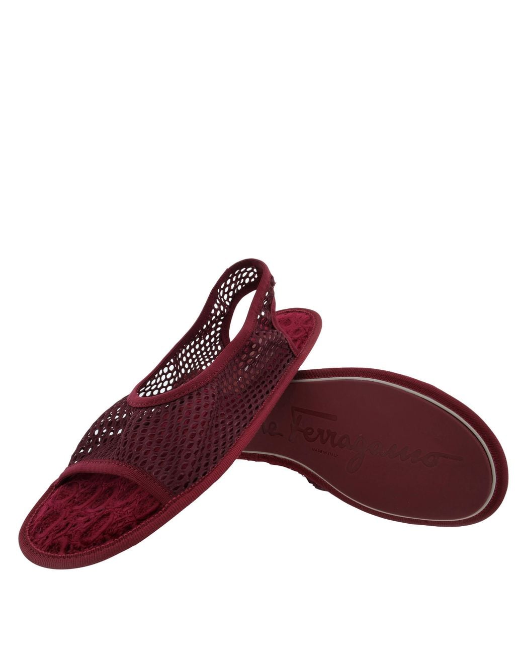 Ferragamo Red Ferragamo Anio Mesh Slingback Sandals, Size 7 C