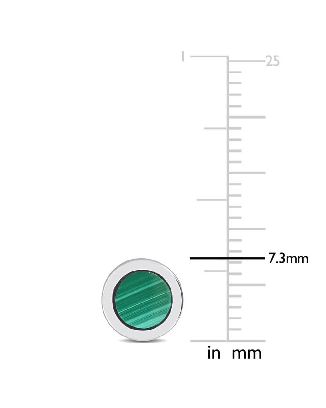 Amour White 5/8 Ct Tgw Malachite Stud Earrings for men