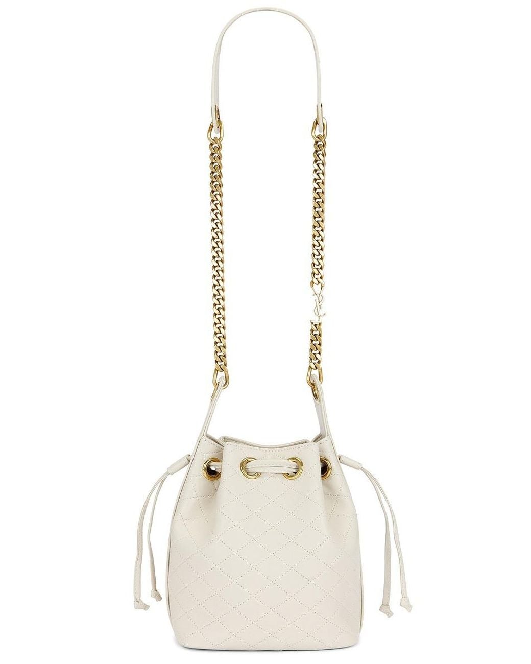 Saint Laurent Natural Cassandre Lambskin Bucket Bag for men