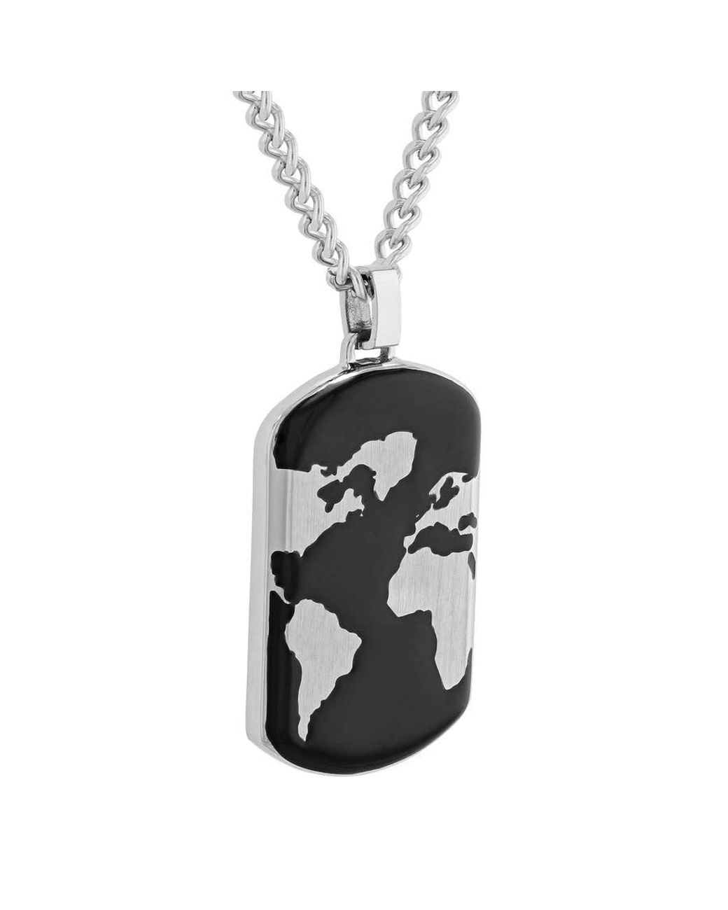 Robert Alton Black And Stainless Steel Dog Tag Necklace for men