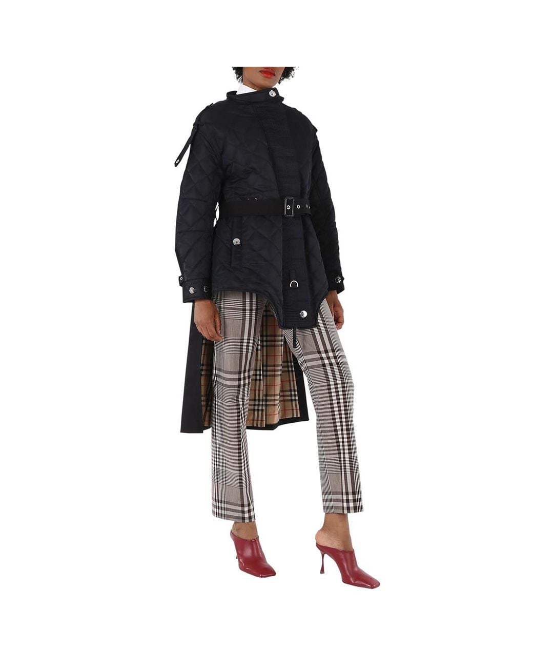Burberry Black Quilted Nylon And Cotton Coat With Detachable Hood for men