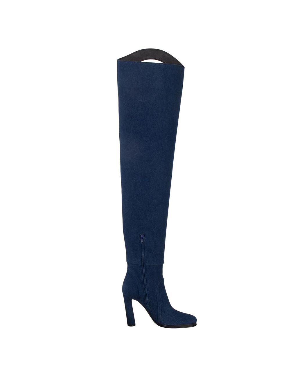 Burberry Blue Ladies Shoreditch Denim Porthole Detail Over-The-Knee Boots, Brand Size 39 Us