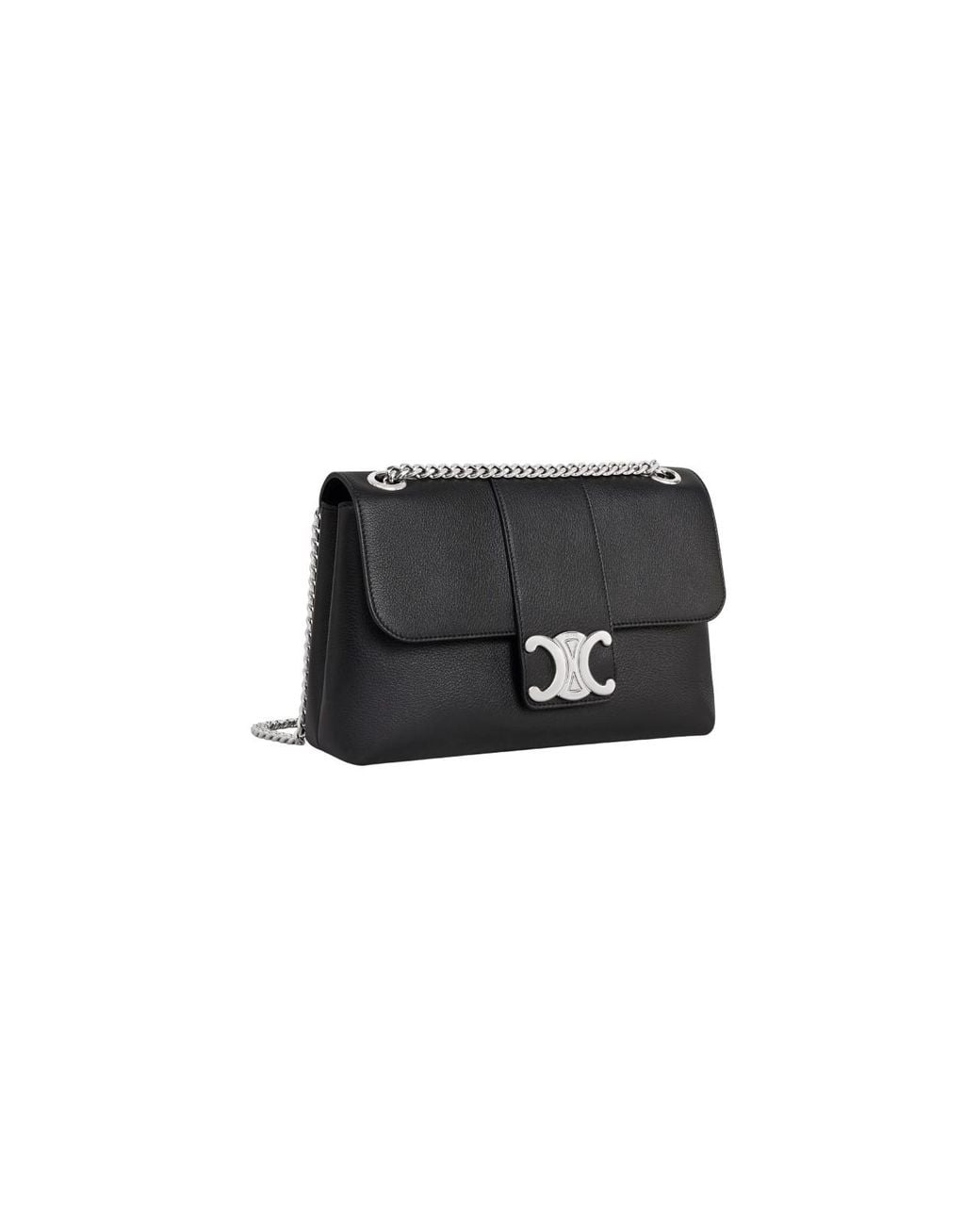 Celine Supple Calfskin Victoire Medium Crossbody Bag in Black | Lyst