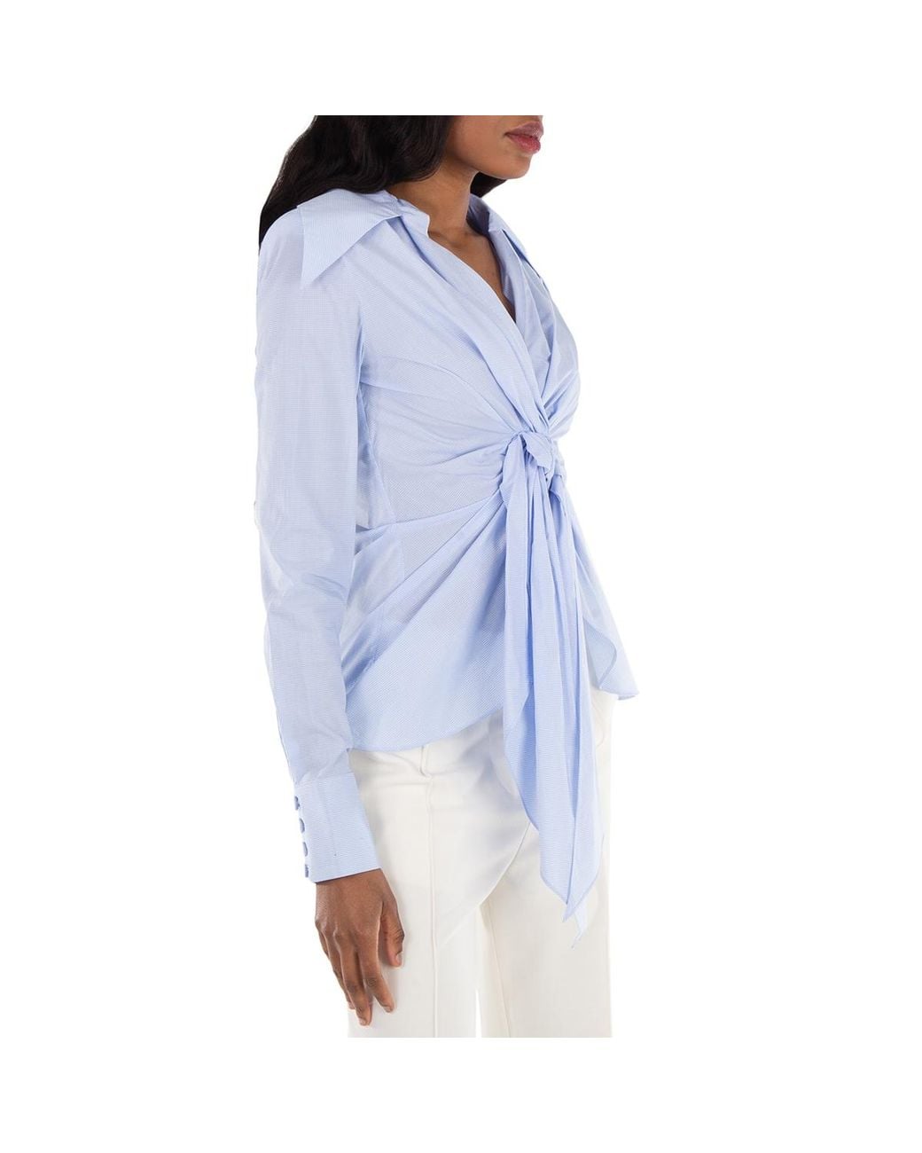 Balmain Blue Gingham-Check Pattern Cotton Shirt